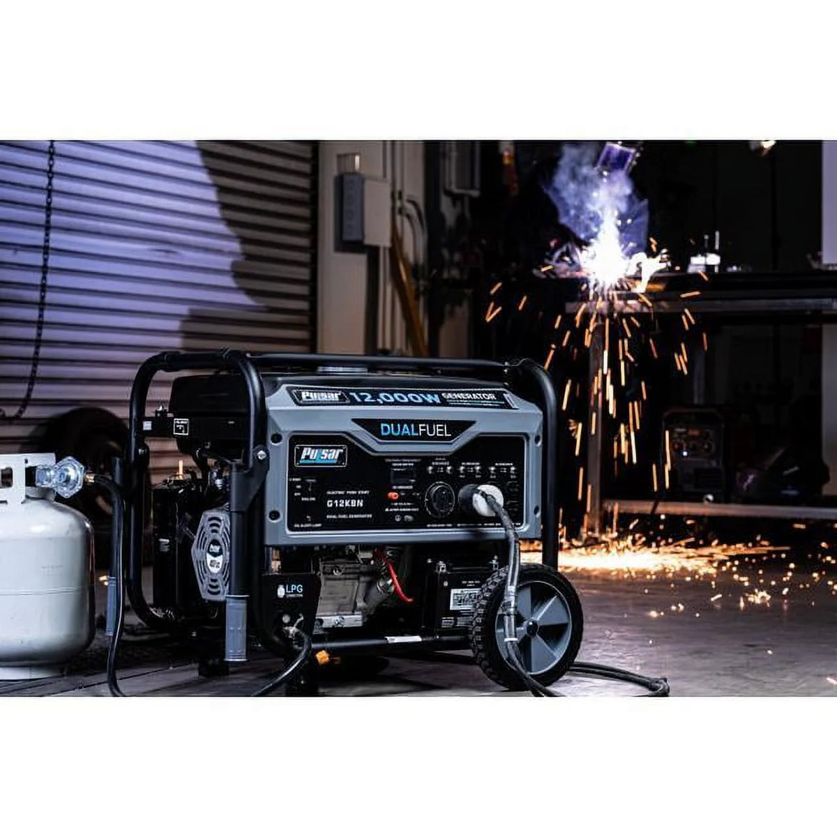 12,000W Dual Fuel Portable Generator in Space Gray with Electric Start F367