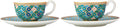 Mint Green Porcelain Espresso Cups and Saucers Set of 2 Z605