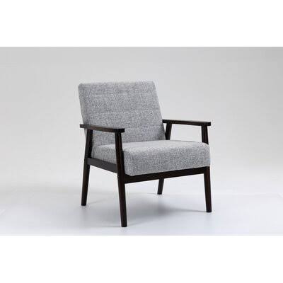 Gray Solid Wood Armchair with Dark Solid Wood Legs F90439