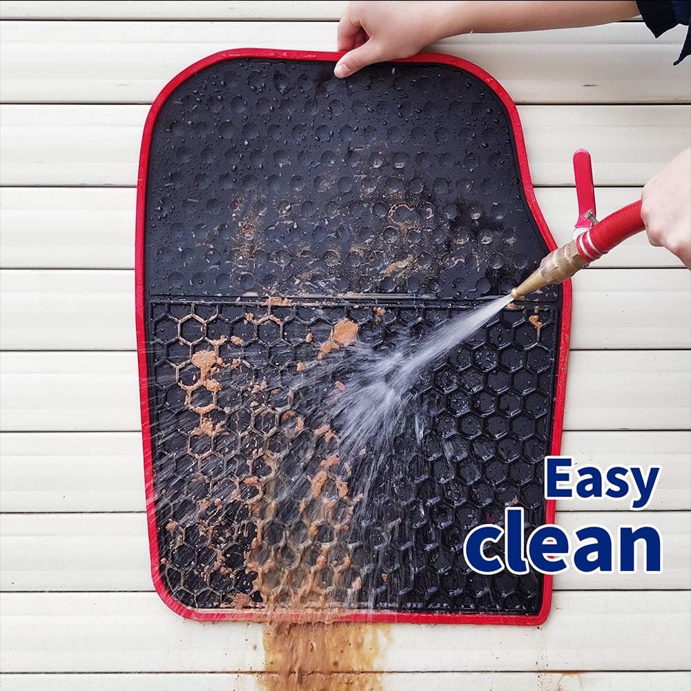 Black 3 Rows Rubber Car Floor Mats E398975