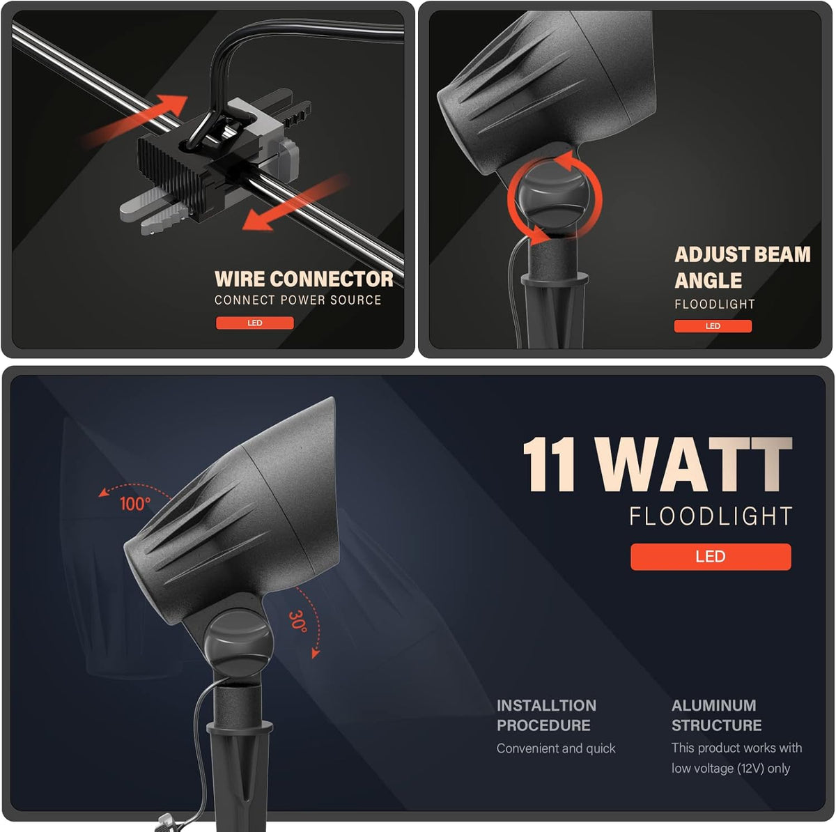 8 Pack LED Landscape Floodlight K382