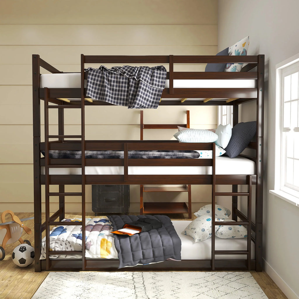 White Wood Convertible Bunk Bed J387343