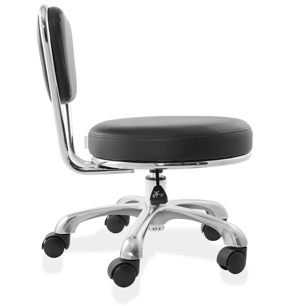 Adjustable Rolling Salon Stool with Backrest H705