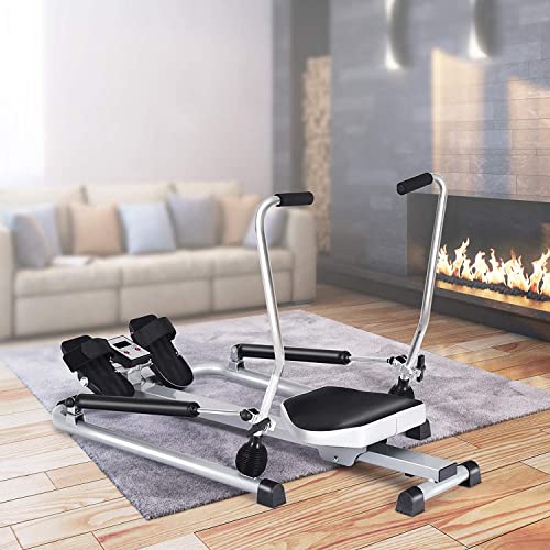 Hydraulic Rowing Machine with LCD Monitor and Adjustable Resistance O9877