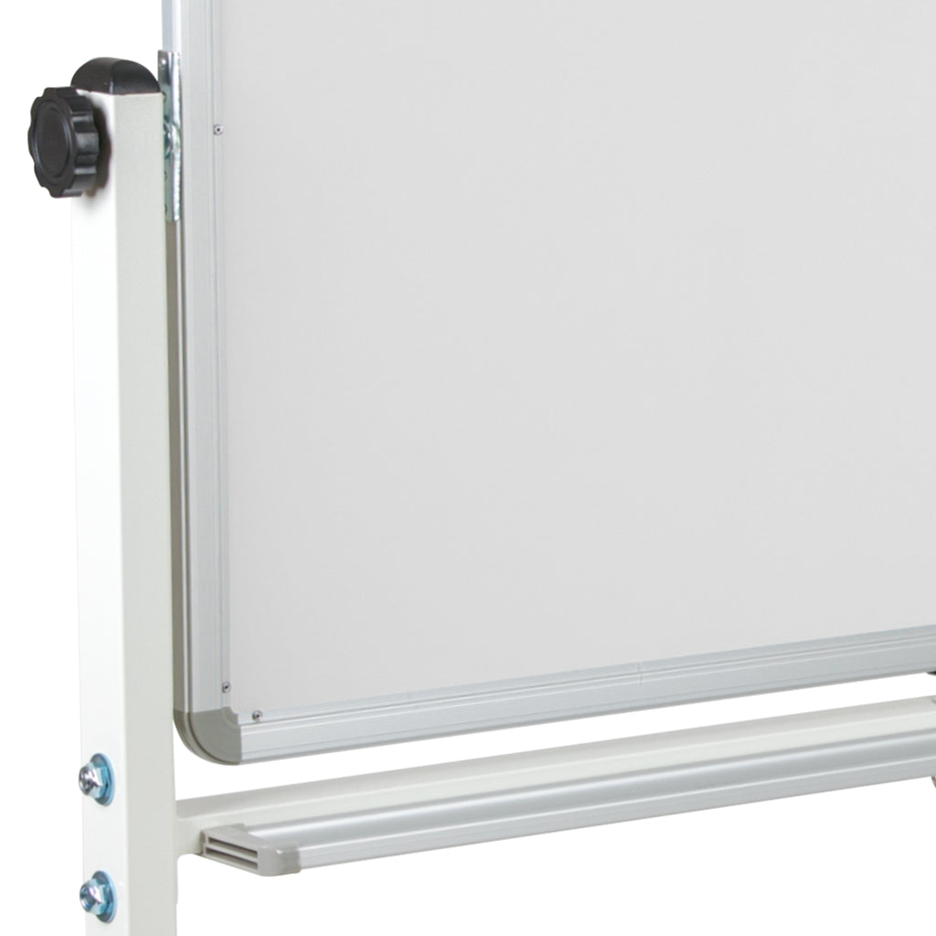 Double-Sided Mobile White Board with Pen Tray L393676