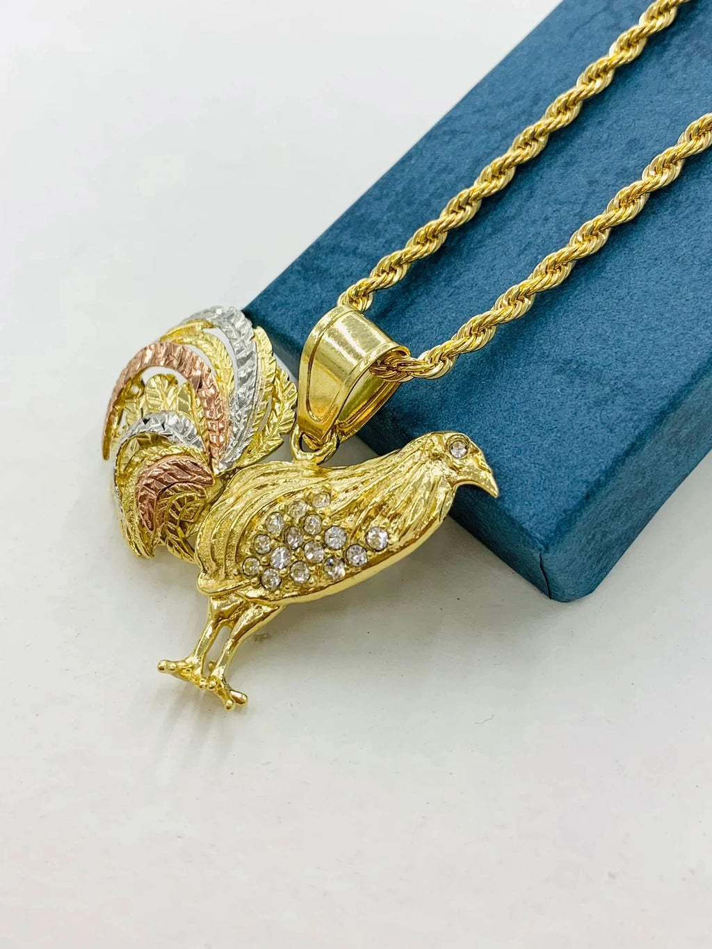 18K Gold Filled Chicken Rooster Pendant Necklace 24" G347310