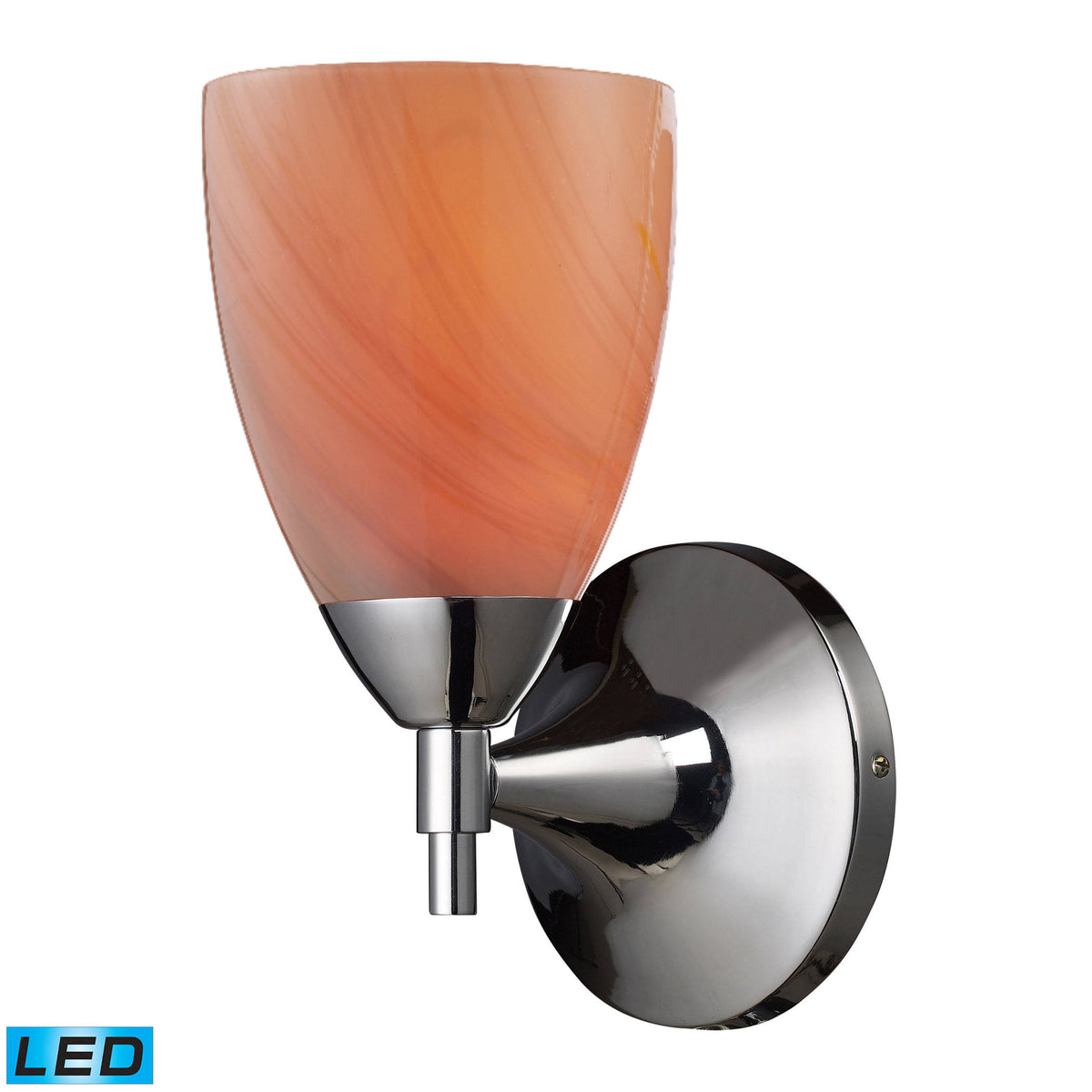 Polished Chrome 1-Light Sconce with Sandy Glass K974098