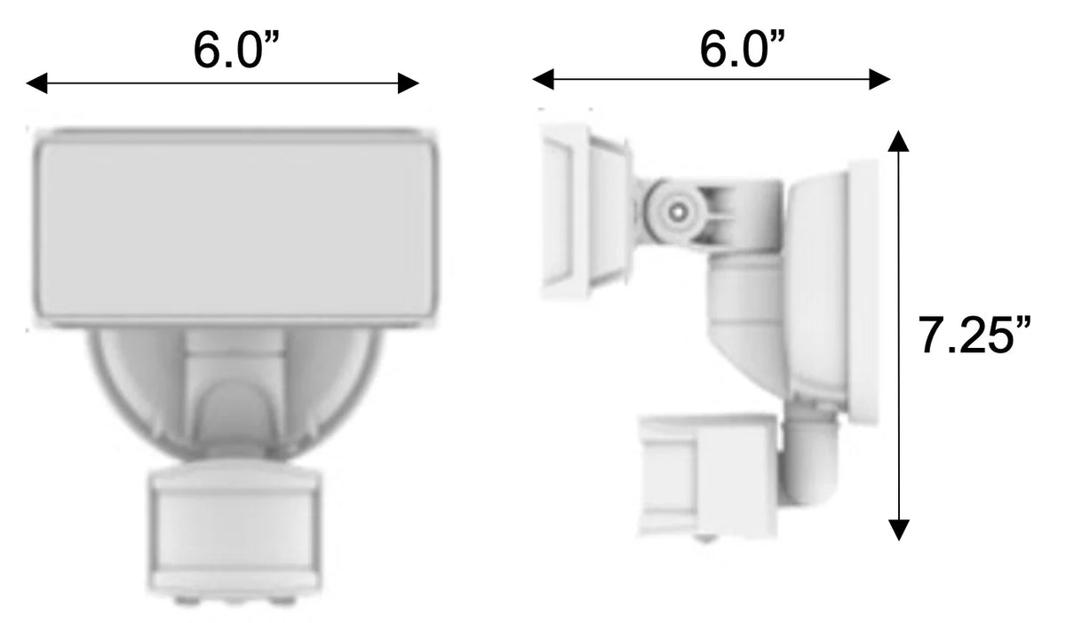 Solar Three Head LED Motion Sensing Security Flood Light, White, 2000 Lumen R640