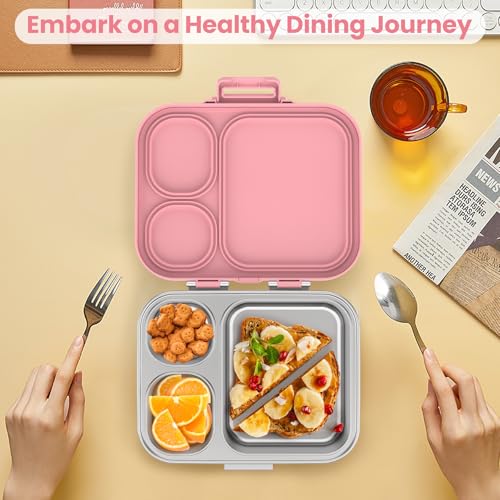 Stainless Steel 3-Compartment Leakproof Lunch Box I3828