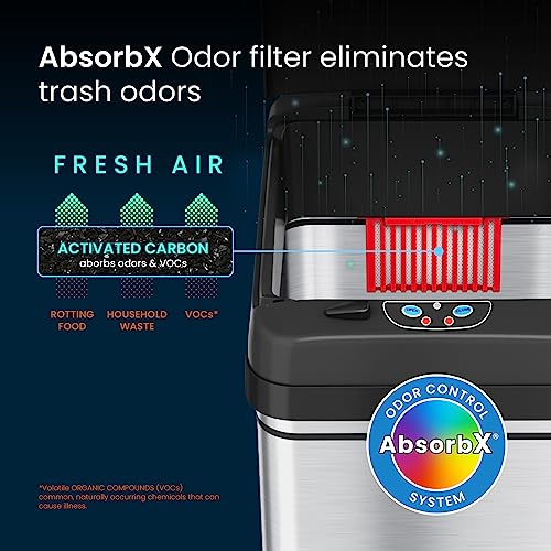 Stainless Steel 16 Gallon Touchless Sensor Trash Can D8423