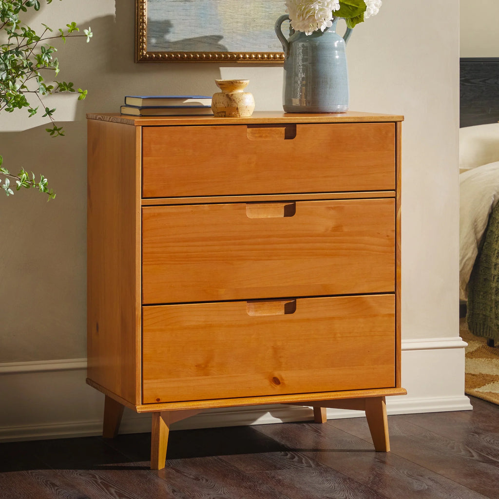 Solid Wood Walnut 3-Drawer Dresser H9052