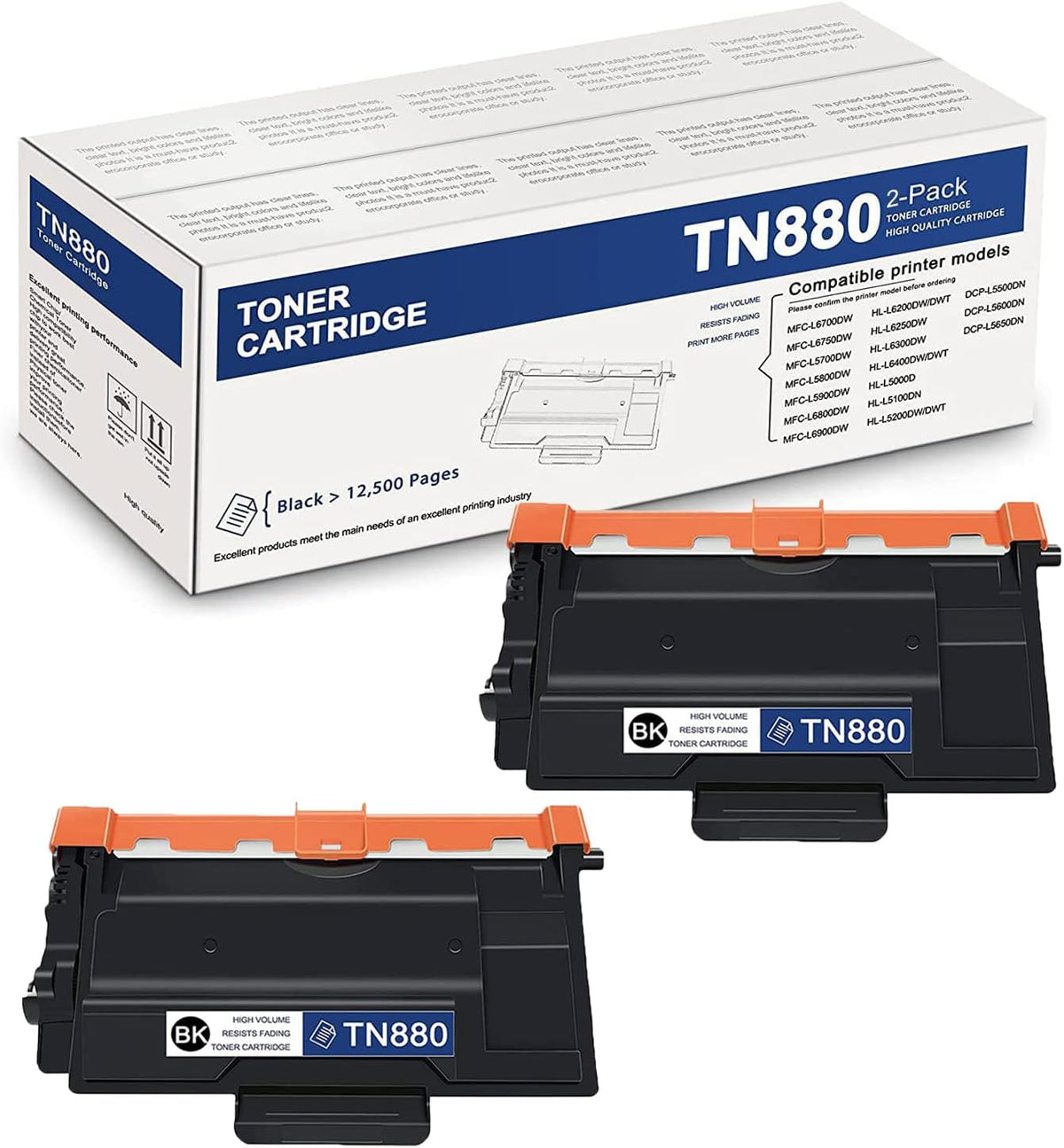 2 Pack Black Compatible Toner Cartridge T819442