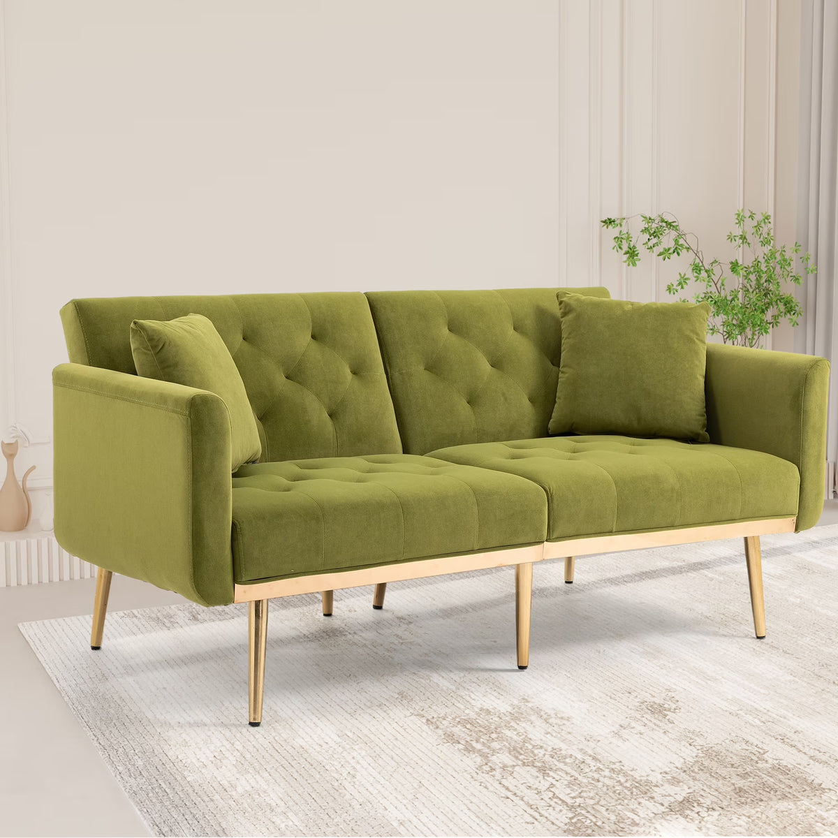 Velvet Sofa with Metal Feet V297