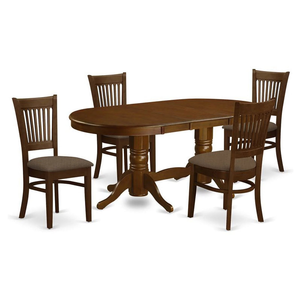 5-piece Espresso Wood Dining Table Set I4428