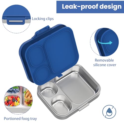 Stainless Steel 3-Compartment Leakproof Lunch Box I3828
