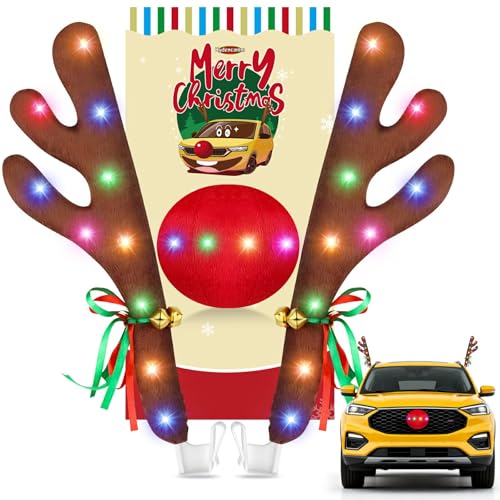 Car Reindeer Antlers & Nose with Lights I77892