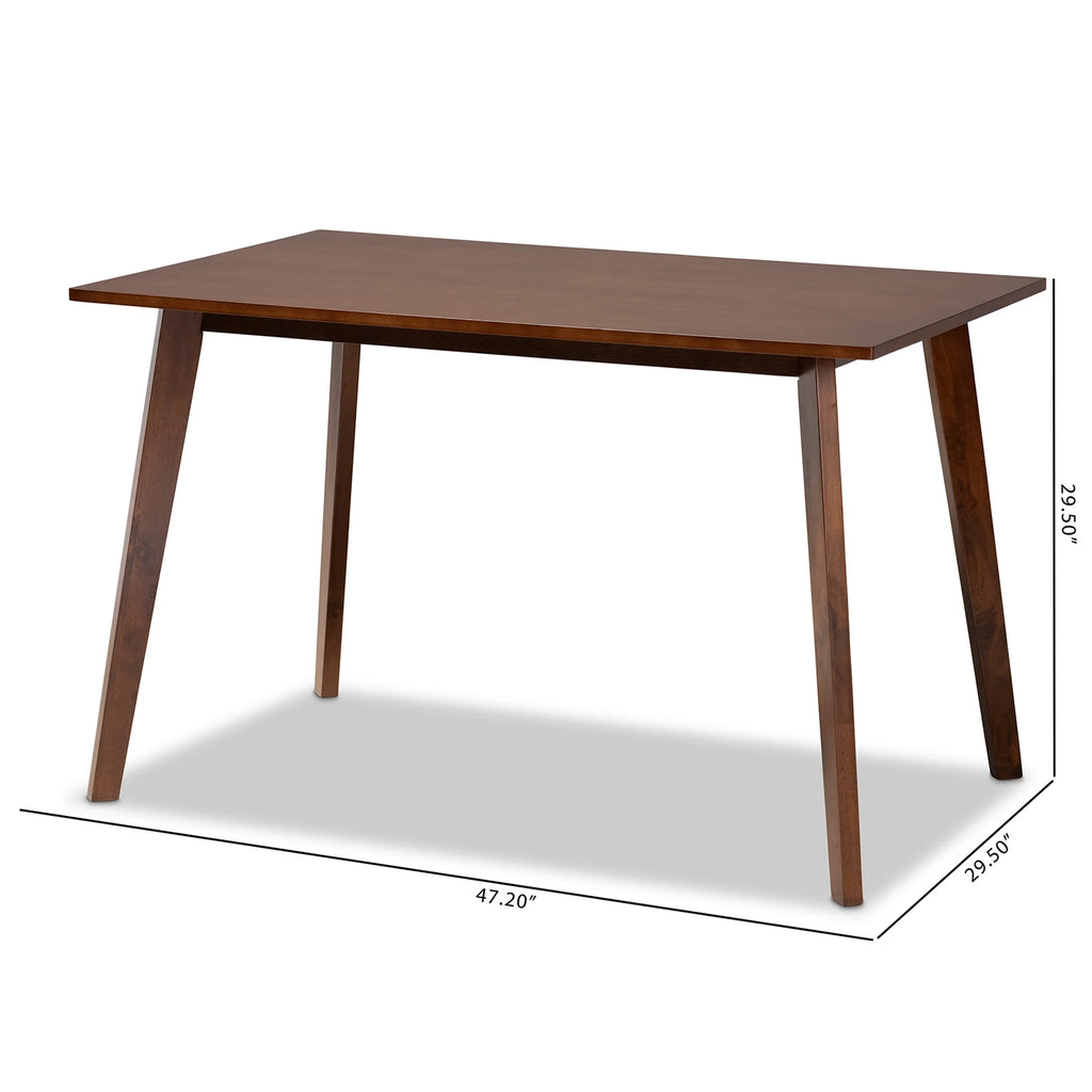 Walnut Brown Rectangular Wood Dining Table C4531
