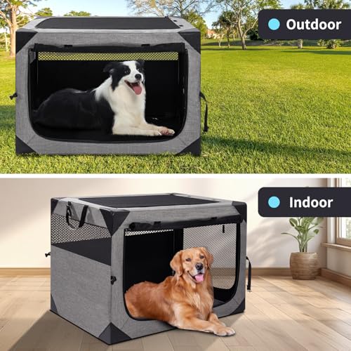 30 Inch Light Grey Collapsible Soft Dog Crate R94297