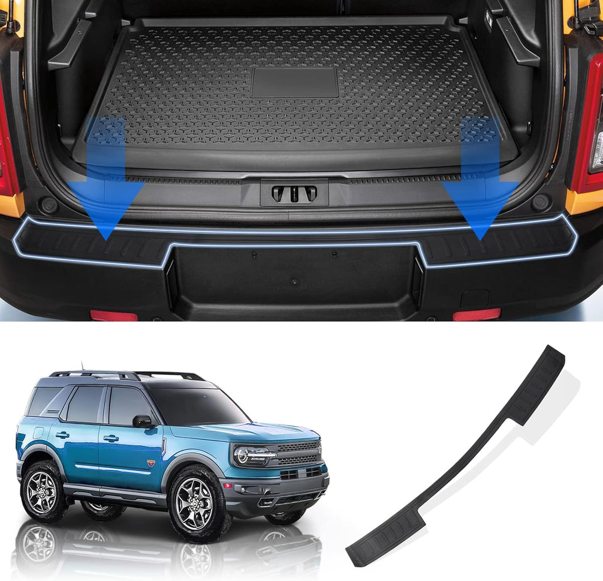Black Scratch Resistant Car Bumper Guard Pack of 2 V379911