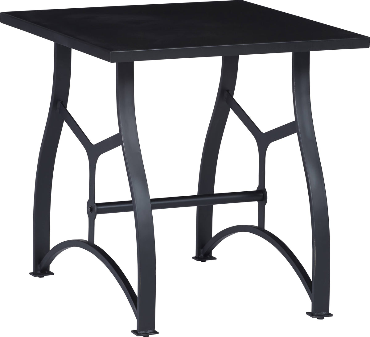 Matte Black Square End Table D301
