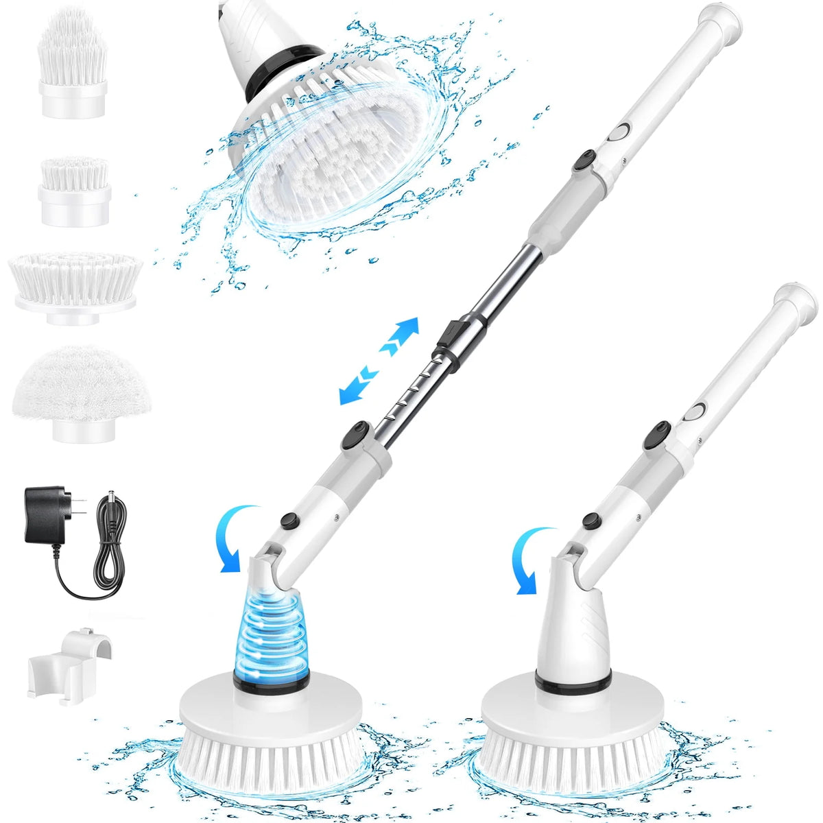 Cordless Electric Spin Scrubber with 4 Heads J2651