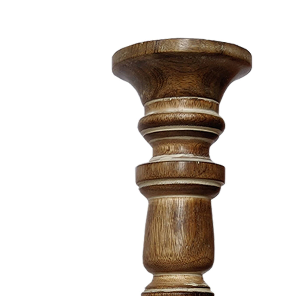 Handmade Wooden Candle Holder Set of 3 V4583