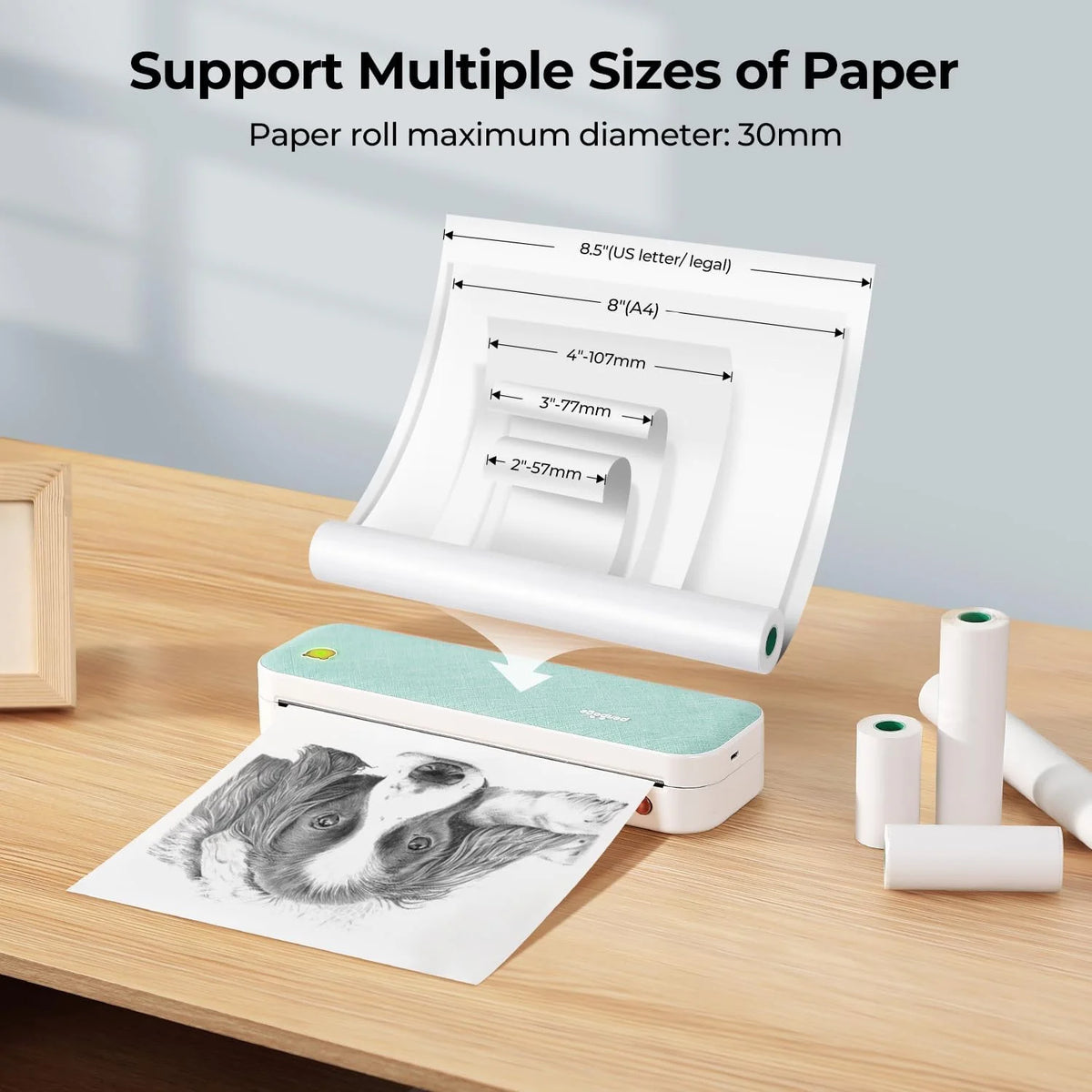 Green Wireless Thermal Inkless Printer J71339