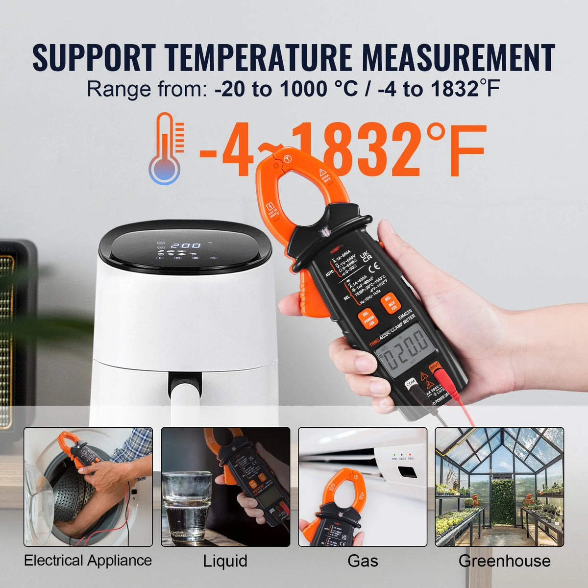 6000 Counts True RMS Digital Clamp Meter M48792