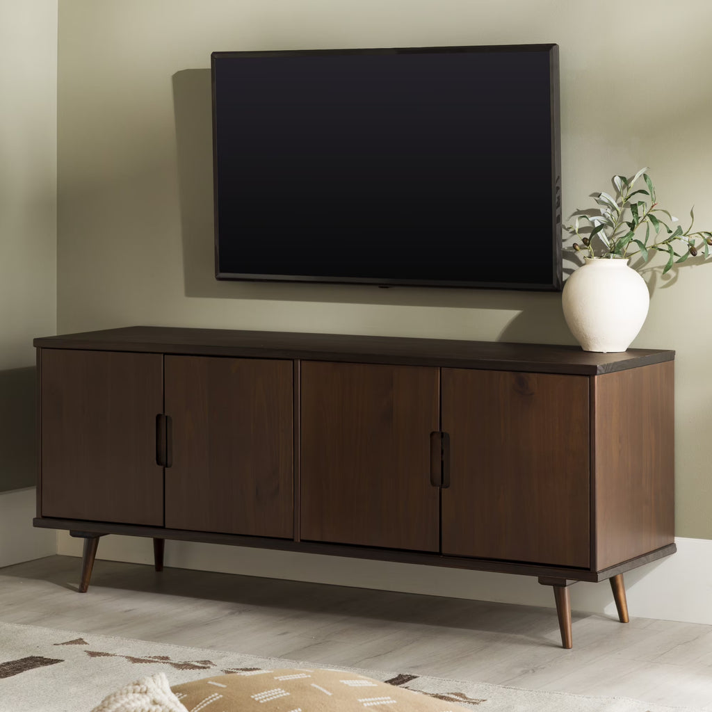 4-Door Walnut TV Stand B2084