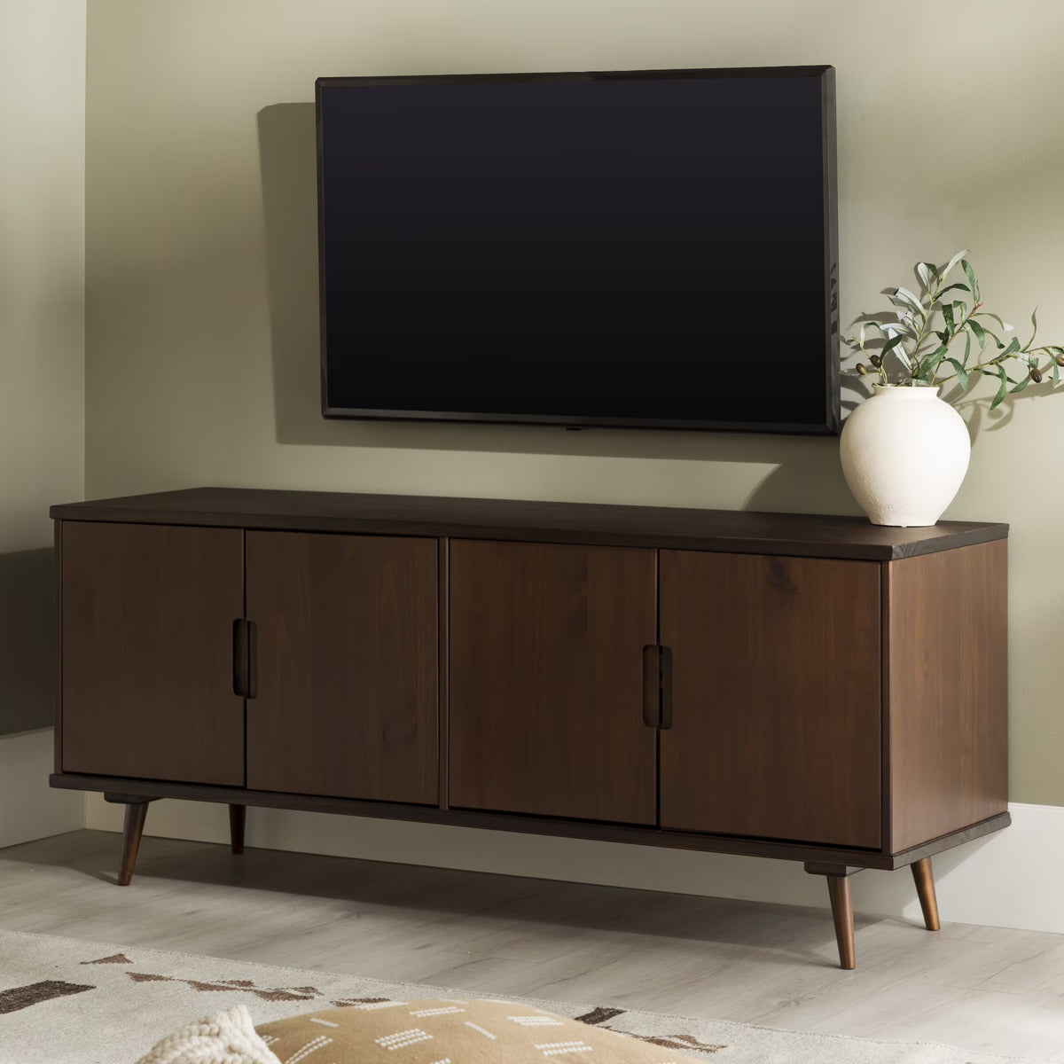 4-Door Walnut TV Stand B2084