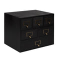 Black 6 Drawer Wood Desk Drawer Set with Letter Holder N631