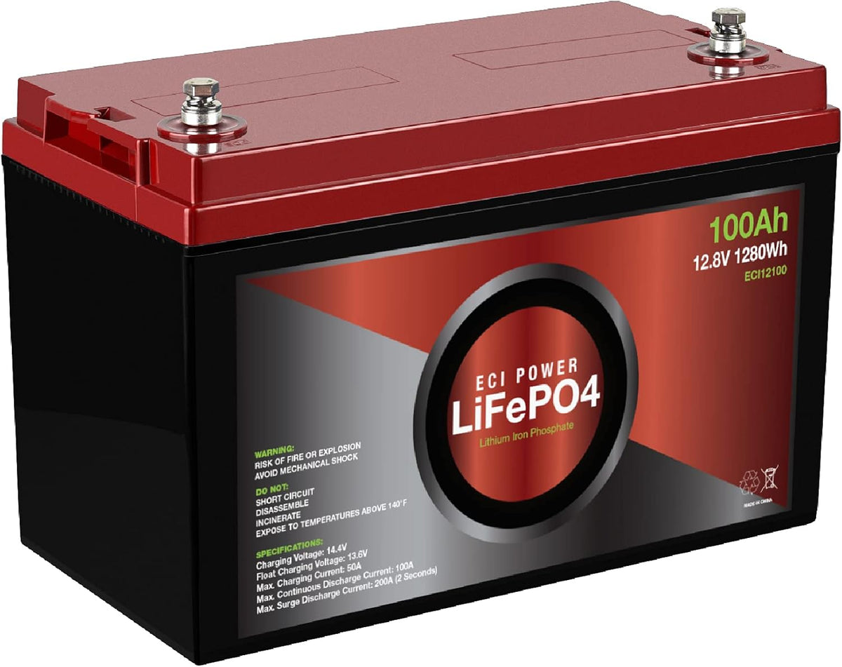 12V 100Ah Lithium LiFePO4 Deep Cycle Rechargeable Battery Z666461