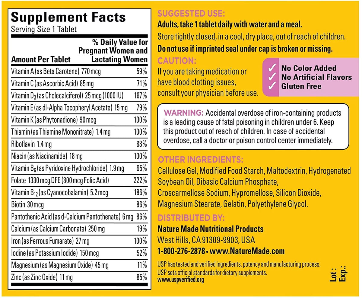 90 Tablets Prenatal Multi Dietary Supplement (Pack of 2) U48126