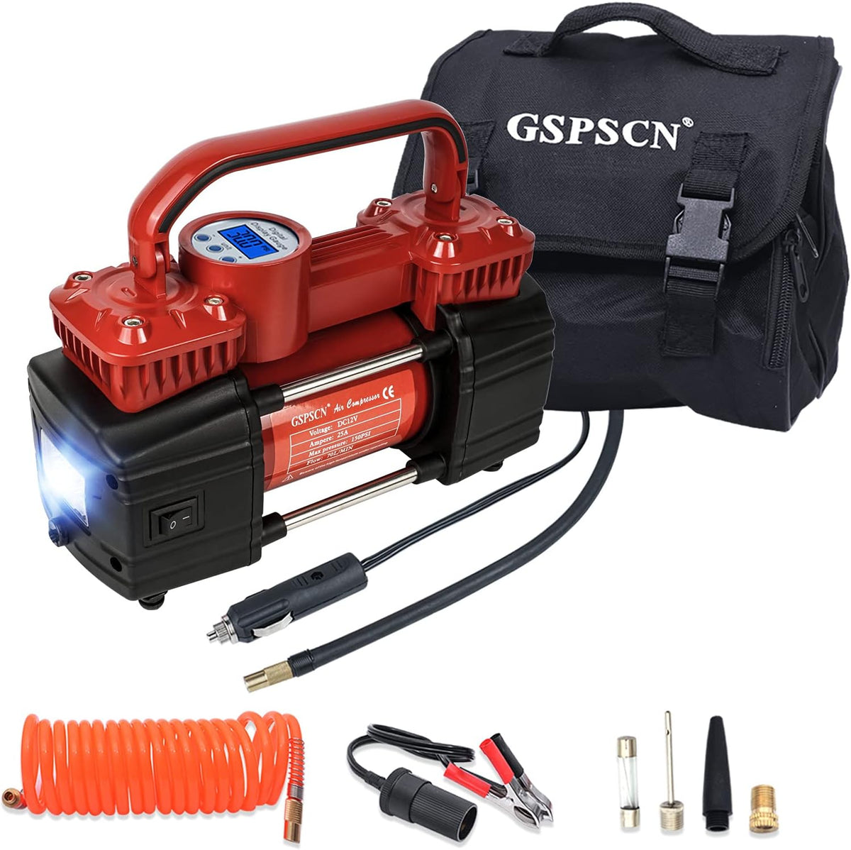Portable Digital Car Tire Inflator 150Psi 12V Air Compressor Pump U227863