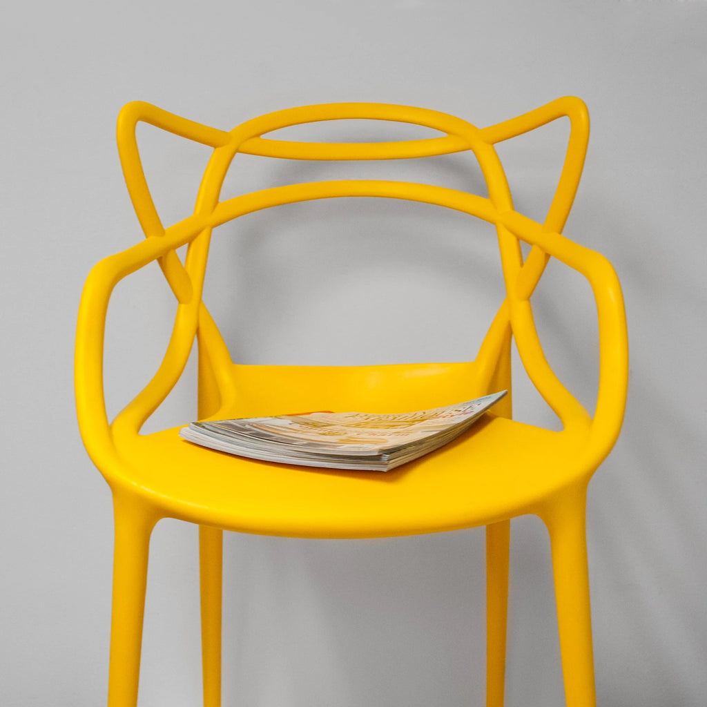 Yellow Molded Plastic Dining Chair Set of 2 S68611
