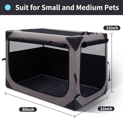 30 Inch Light Grey Collapsible Soft Dog Crate R94297