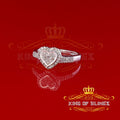 0.25 CT Real Diamond 925 Sterling Silver White Heart Ring Size 7 Q816363