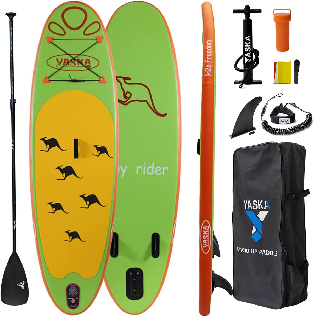 Kids Inflatable Stand Up Paddle Board with Hand Pump, Adjustable Aluminum Floating Paddle, Repair Kit, Rucksack and Bottom Fin I885090