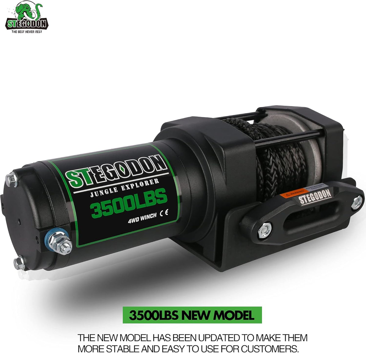 3500 lb. Load Capacity 12V Synthetic Rope Electric Winch with Wireless Remote D945