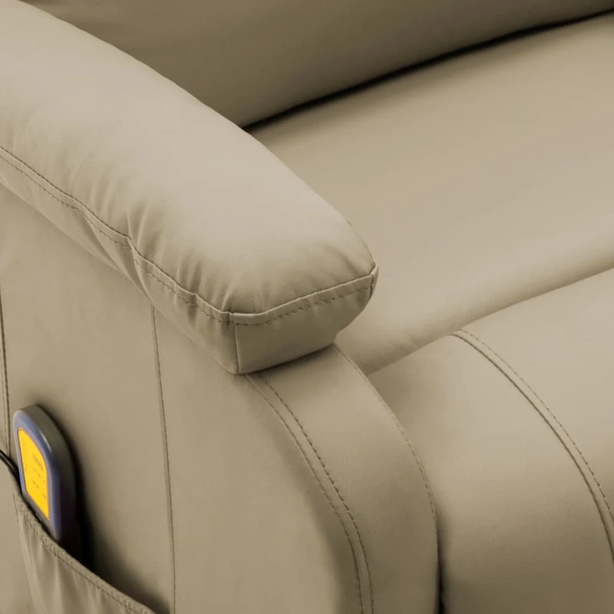 Electric Massage Recliner Cappuccino Faux Leather S356008