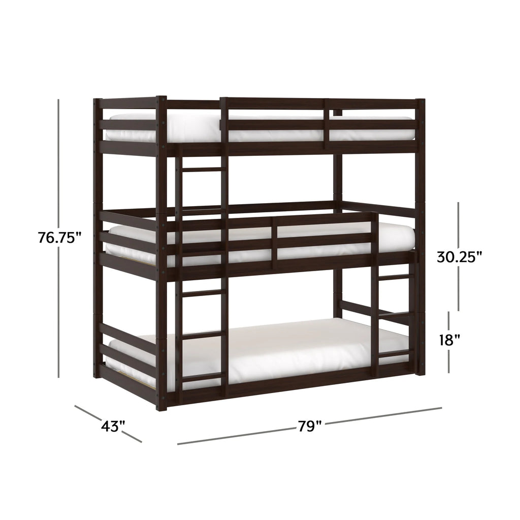 White Wood Convertible Bunk Bed J387343
