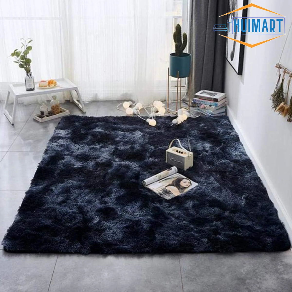 5 x 7 ft Charcoal Gray Shaggy Area Rug S97624