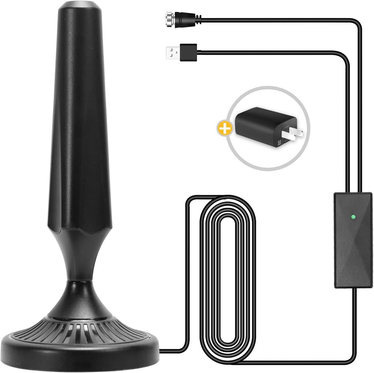 Indoor Amplified HDTV Antenna 300 Miles 4K 1080P with Coax Cable Pack of 2 H4671