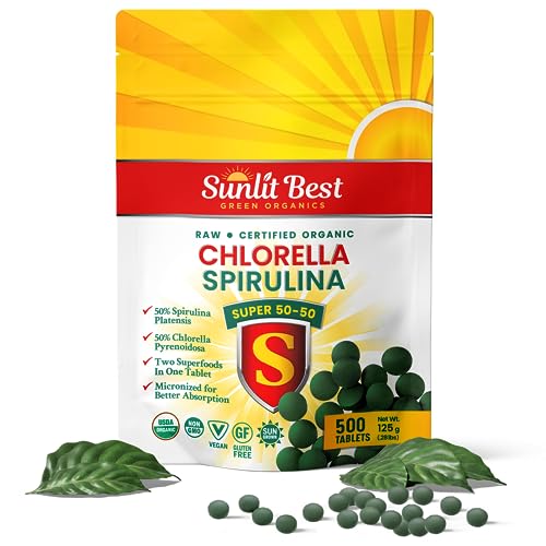 500 Organic Chlorella Spirulina Tablets G95836