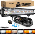 20Inch 420W LED Light Bar Amber White Strobe with Wiring Harness Kit B966