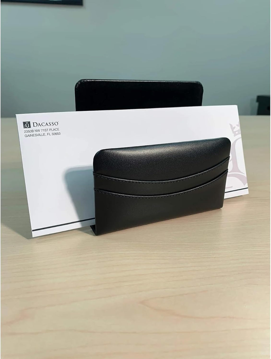 Black Leather 11-Piece Desk Set B855