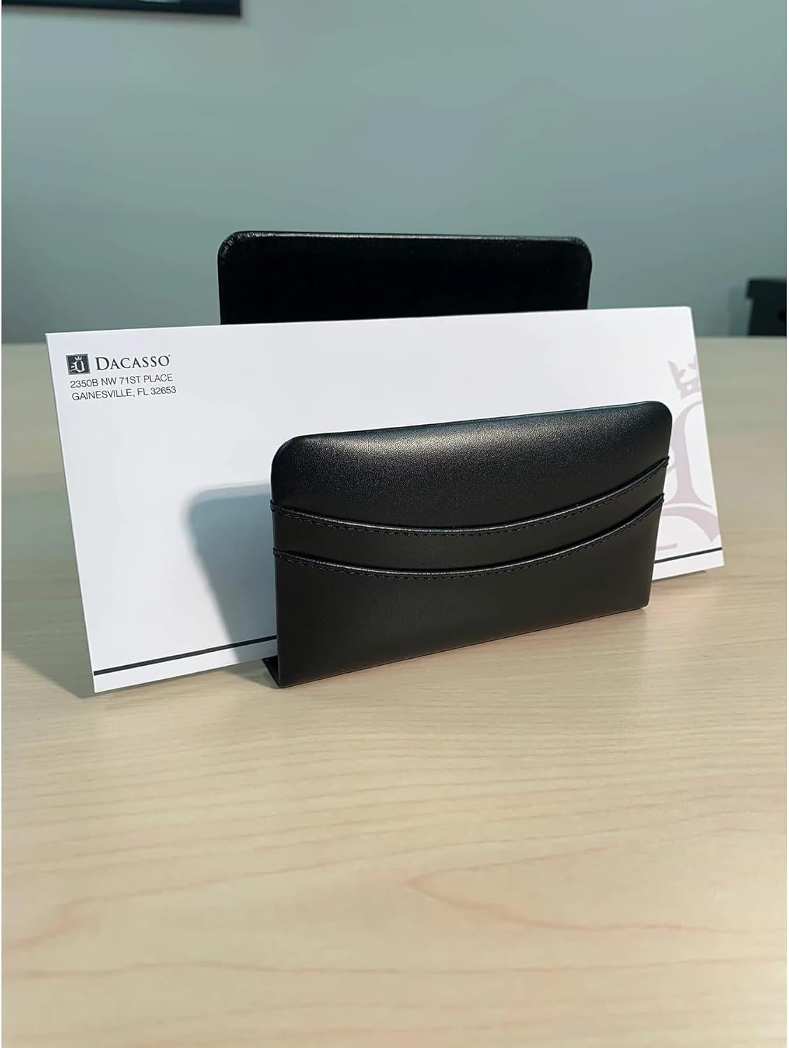 Black Leather 11-Piece Desk Set B855