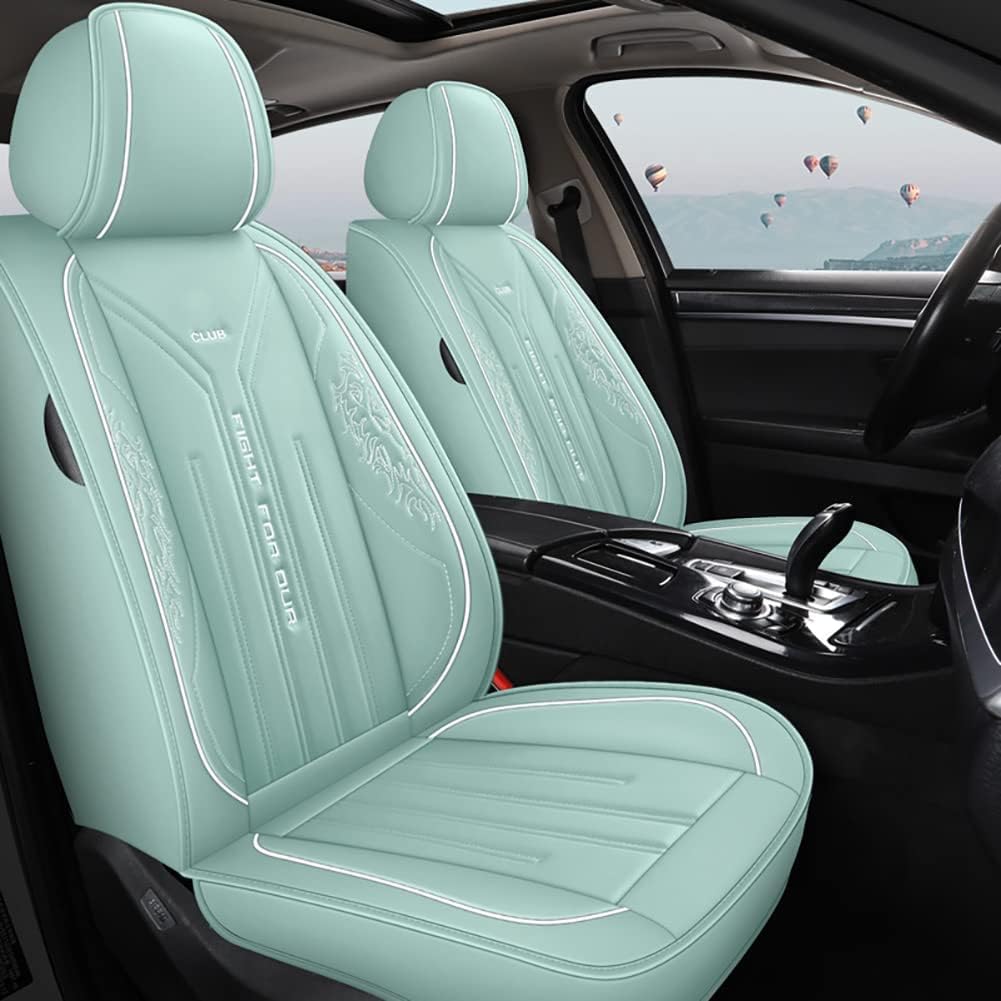 Pink Synthetic Leather 5 Seats Car Seat Cover Set N9654