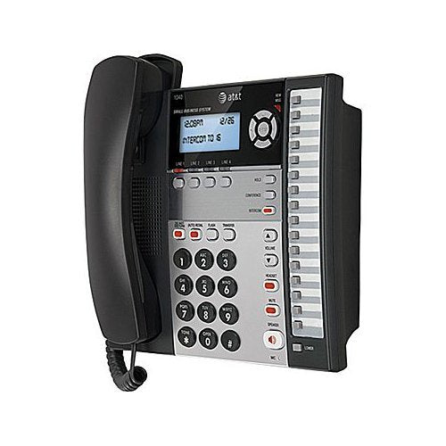 4-Line Expandable Corded Phone System with Speakerphone, 1 Handset, Black/Silver L23505