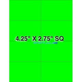 Fluorescent Green Paper Labels 300 Sheets O1032
